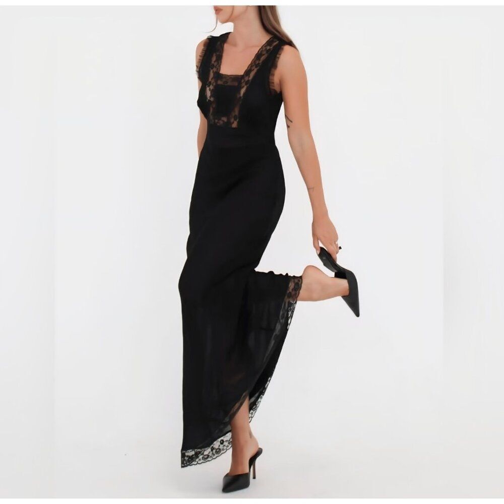 NWT‎ REVOLVE RUMORED - S Duet Dress Maxi In black $158